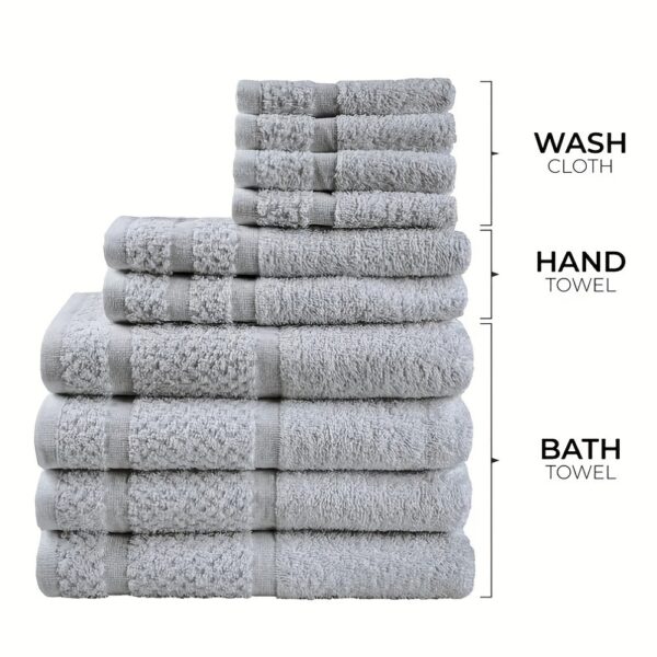 10-Piece Absorbent Cotton Bath Towel Set – Soft Plain Weave, Multi-Color