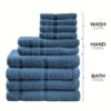 10-Piece Absorbent Cotton Bath Towel Set – Soft Plain Weave, Multi-Color