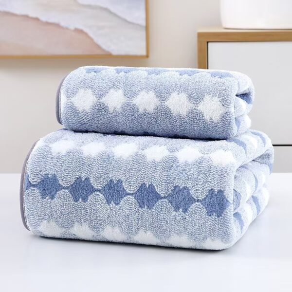 Wide Stripe Dark Stripe Coral Velvet Printing Towels Suit