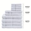 10-Piece Absorbent Cotton Bath Towel Set – Soft Plain Weave, Multi-Color