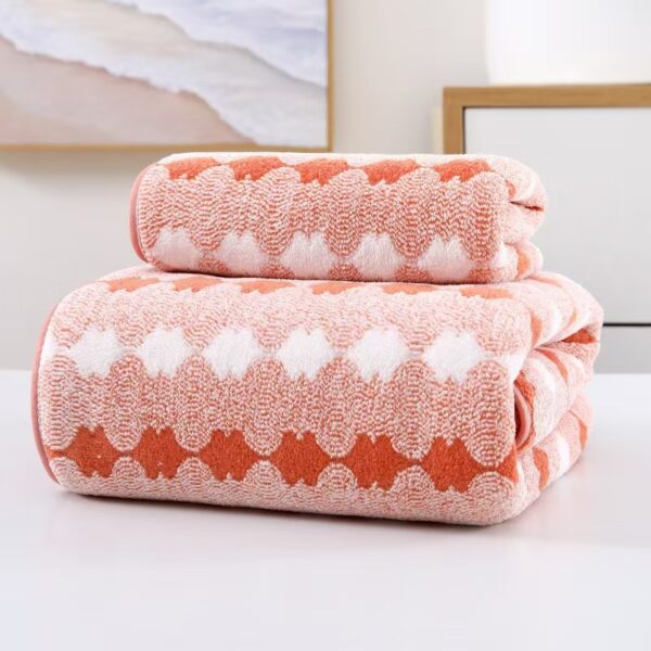 Wide Stripe Dark Stripe Coral Velvet Printing Towels Suit