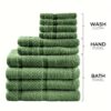 10-Piece Absorbent Cotton Bath Towel Set – Soft Plain Weave, Multi-Color