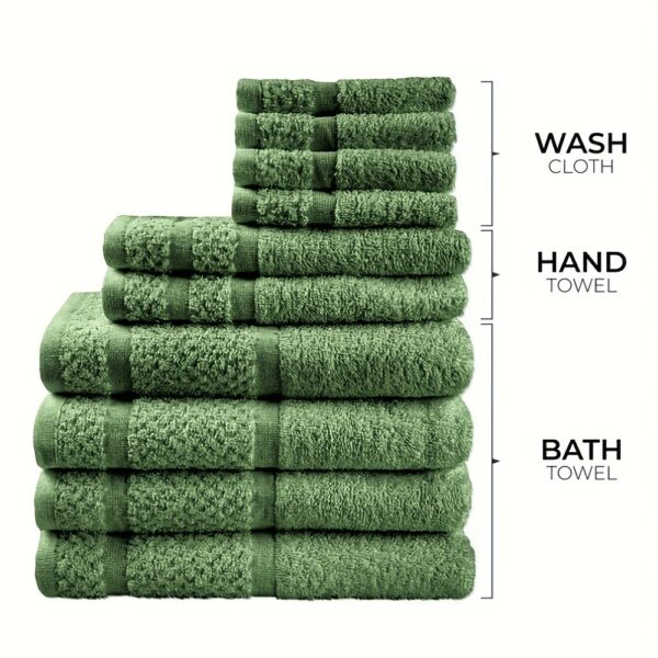 10-Piece Absorbent Cotton Bath Towel Set – Soft Plain Weave, Multi-Color