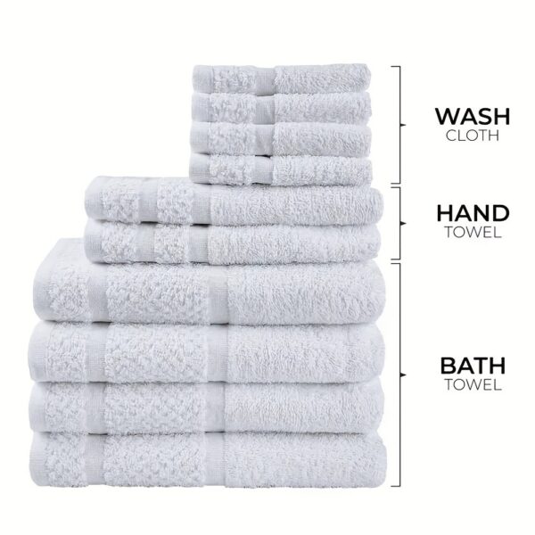 10-Piece Absorbent Cotton Bath Towel Set – Soft Plain Weave, Multi-Color