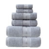 Cotton Glossy Satin 6‑Piece Towel Set – Soft, Absorbent, Plain Cut‑Off Design