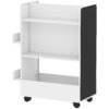 Qaba Kids Bookshelf, Kids Bookcase with Wheels & Blackboard, for Nursery, Kids Room, Playroom, for 3-8 Years