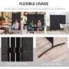 6' 3 Panel Room Divider, Double Hinged Folding Wall Divider, Indoor Privacy Screen for Home Office, Black