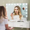 0Yw93e19b7c718791.jpg Hollywood Vanity Mirror with Lights, 31.5" x 24.4" Lighted Makeup Mirror with 3 Colour, 10X Magnifying, USB Port, White