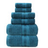 Cotton Glossy Satin 6‑Piece Towel Set – Soft, Absorbent, Plain Cut‑Off Design