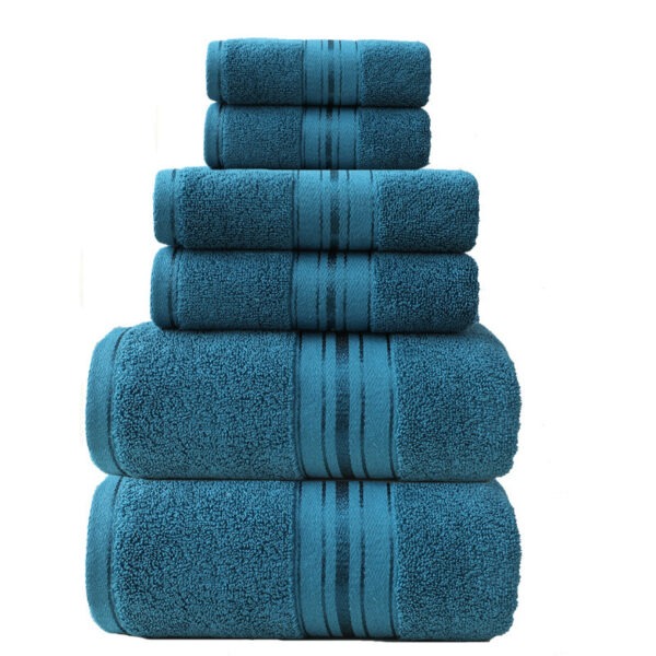 Cotton Glossy Satin 6‑Piece Towel Set – Soft, Absorbent, Plain Cut‑Off Design