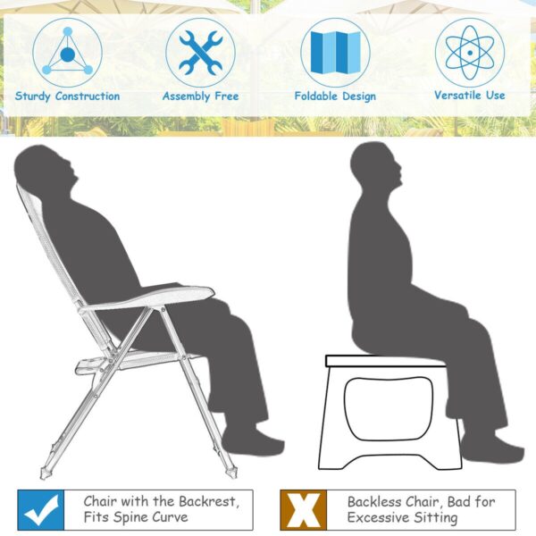 1663240544_6_460_89.jpg Set of 4 Patio Folding Chairs with Adjustable Backrest-Black