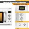 0.9 Cu.ft Retro Countertop Compact Microwave Oven-White