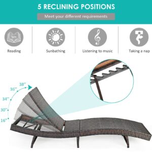 1681907742_7_442_98.jpg Patio Folding Adjustable Rattan Chaise Lounge Chair with Cushion-Turquoise