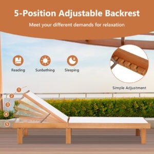 1683080460_Chaise_Lounge_Chair_with_adjustable_back-3.jpg Outdoor Wood Chaise Lounge Chair with 5-Postion Adjustable Back