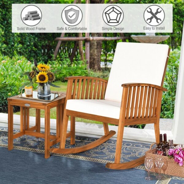 1699877309_7_286_56 2 Pieces Acacia Wood Patio Rocking Chair Table Set