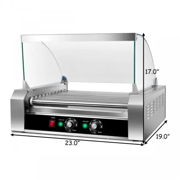 1722482370_ep19236-_10.jpg Stainless Steel Commercial 11 Roller Grill and 30 Hot Dog Cooker Machine
