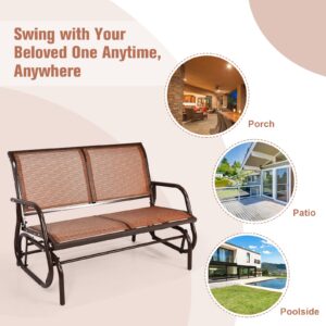 1723023692_4_655_15.jpg Swing Glider Chair 48 Inch Loveseat Rocker Lounge Backyard-Brown