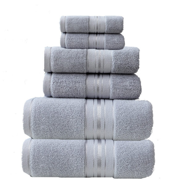 Cotton Glossy Satin 6‑Piece Towel Set – Soft, Absorbent, Plain Cut‑Off Design