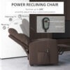 Power Lift Recliner Chair with Remote Control Side Pocket for Living Room Home Office Study Brown
