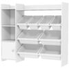 Qaba Kids Bookshelf and Toy Storage Organizer, Children Bookcase with 8 Removable Bins, Cabinet for Playroom, Kids Room, Nursery, White