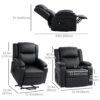 Lift Chair for Seniors, PU Leather Upholstered Electric Recliner Chair with Remote, Side Pockets, Quick Assembly, Black