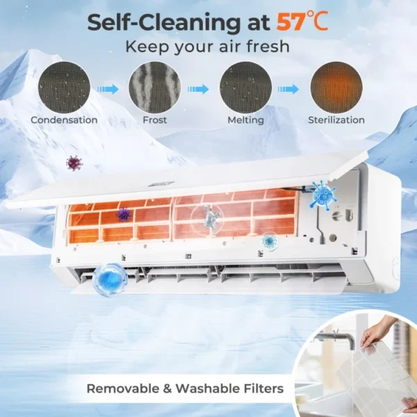 SEERXtreme Series 24000 BTU 25 SEER2 208-230V Mini Split Heat Pump Heating at -25℃ WiFi Enabled