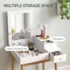 Makeup Vanity Table with Flip-up Mirror, Modern Dressing Table with 2 Drawers for Bedroom, White
