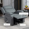 Lift Chair for Seniors, PU Leather Upholstered Electric Recliner Chair with Remote, Side Pockets, Quick Assembly, Grey