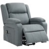 Lift Chair for Seniors, PU Leather Upholstered Electric Recliner Chair with Remote, Side Pockets, Quick Assembly, Grey