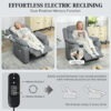 Massage Recliner Chair with Quiet Brushless Motor Pet-Friendly Fabric Power Recliner with 2 Memory Positions Grey