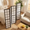 6 Panel Room Divider, 5.6 ft Folding Wall Divider Room Partition for Home Office, Bedroom, Living Room, Black