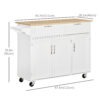 48" Rolling Kitchen Island, Kitchen Cart on Wheels with 2 Storage Drawers, 3 Door Cabinets and Towel Rack for Dining Room (White, 3-Doors)