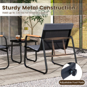3 Pieces Patio Bistro Set Outdoor Fabric Conversation Set designed for stylish outdoor comfort.