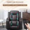 3dG38d1949555516b.jpg Swivel Massage Recliner Chair Rocker, Overstuffed Manual Reclining Sofa, PU Leather Rocking Chair with Side Pockets, Cup Holders, for Living Room, Nursery, Brown