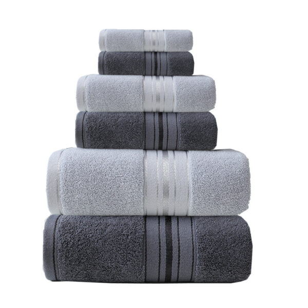 Cotton Glossy Satin 6‑Piece Towel Set – Soft, Absorbent, Plain Cut‑Off Design