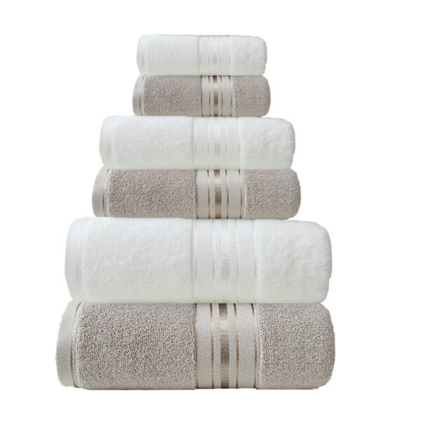 Cotton Glossy Satin 6‑Piece Towel Set – Soft, Absorbent, Plain Cut‑Off Design