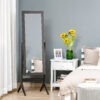Full Length Mirror, Free Standing Full Body Mirror with Rectangular Frame, Adjustable Angle for Dressing Room, Bedroom, Living Room, Dark Brown
