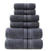 Cotton Glossy Satin 6‑Piece Towel Set – Soft, Absorbent, Plain Cut‑Off Design
