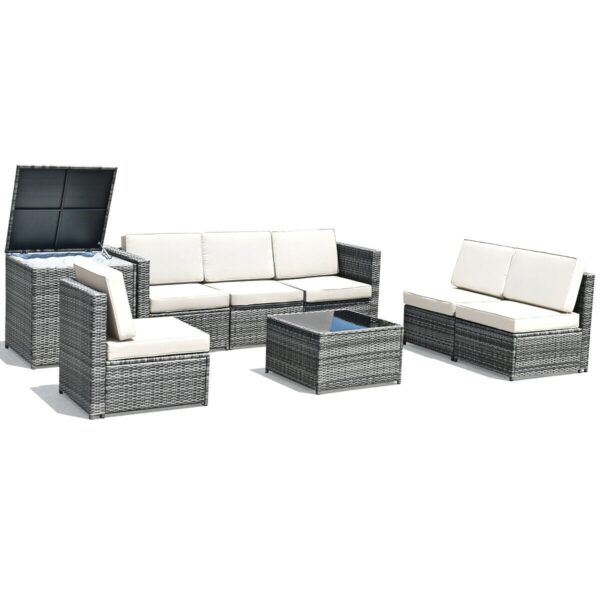 4_49_61.jpg 8 Piece Wicker Sofa Rattan Dining Set in white with storage table for outdoor patio use