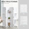 4-Panel Wall Partition Room Separator with 3 Storage Shelves Foldable Design Wooden Frame 5.6FT White