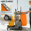 4d233b19b9e3d8e86.jpg Commercial Janitorial Cart with 3 Tier Shelves, Cleaning Cart with Rubbish Bag and Mop Mount for Hotel Restaurant, Grey