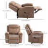Manual Recliner Chair with Vibration Massage, Side Pockets, Microfibre Reclining Chair Nursing Chair for Living Room, Brown