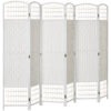 6‑Panel Folding Room Divider | Portable Privacy Screen & Wave Fiber Partition – White