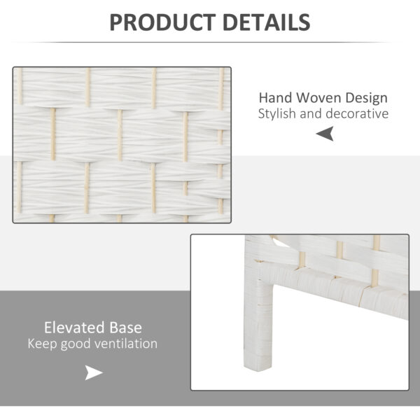 6ft Folding Room Divider, 4 Panel Wall Partition with Wooden Frame for Bedroom, Home Office, Natural