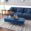 End of Bed Bench, Upholstered Bench, Entryway Shoe Bench with Button Tufted for Living Room, Bedroom, Blue