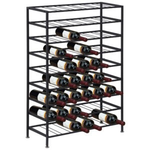 52x77019a2893c71c.jpg 9-Tier Metal Wine Bottle Rack 54 Bottles Freestanding Wine Storage Holder Home Bar Wine Display Stand Cellar Bottle Organizer Black