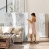 Screen Divider Room Divider Screen with Foldable Design for Indoor Bedroom Office 5.5' Rustic White