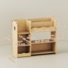 Qaba Kids Bookshelf and Toy Storage Organizer, 3 Tier Montessori Toy Organizer with Open Display for Nursery, Natural