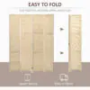 4-Panel Room Divider, 5.6 FT Bamboo Freestanding Folding Privacy Screen for Indoor Bedroom Office, Natural Wood
