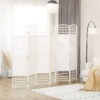 6‑Panel Folding Room Divider | Portable Privacy Screen & Wave Fiber Partition – White